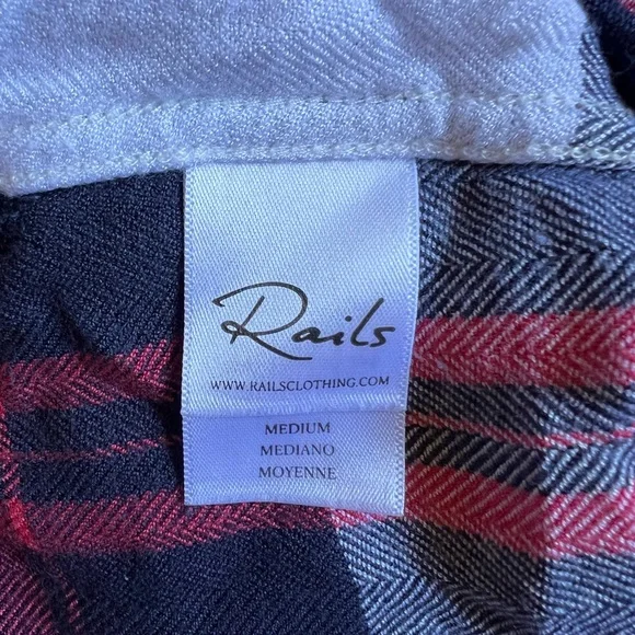 RAILS Women’s Hunter Plaid Button-Up Long Sleeve Shirt Red White Blue Size M - Picture 8 of 10